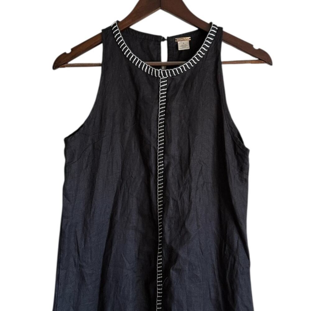 Magaschoni Black Linen Dress Sz 6 - Picture 3 of 5